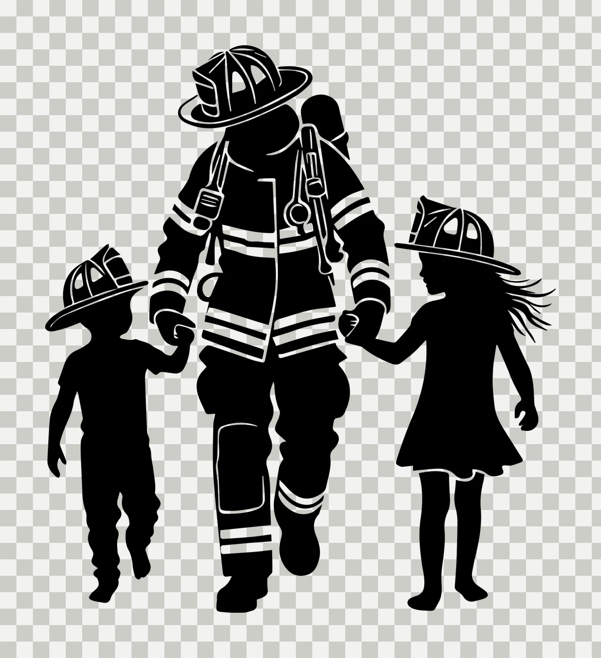 Silhouette Of Person With Children people walking protective clothing transparency and detail preview thumbnail