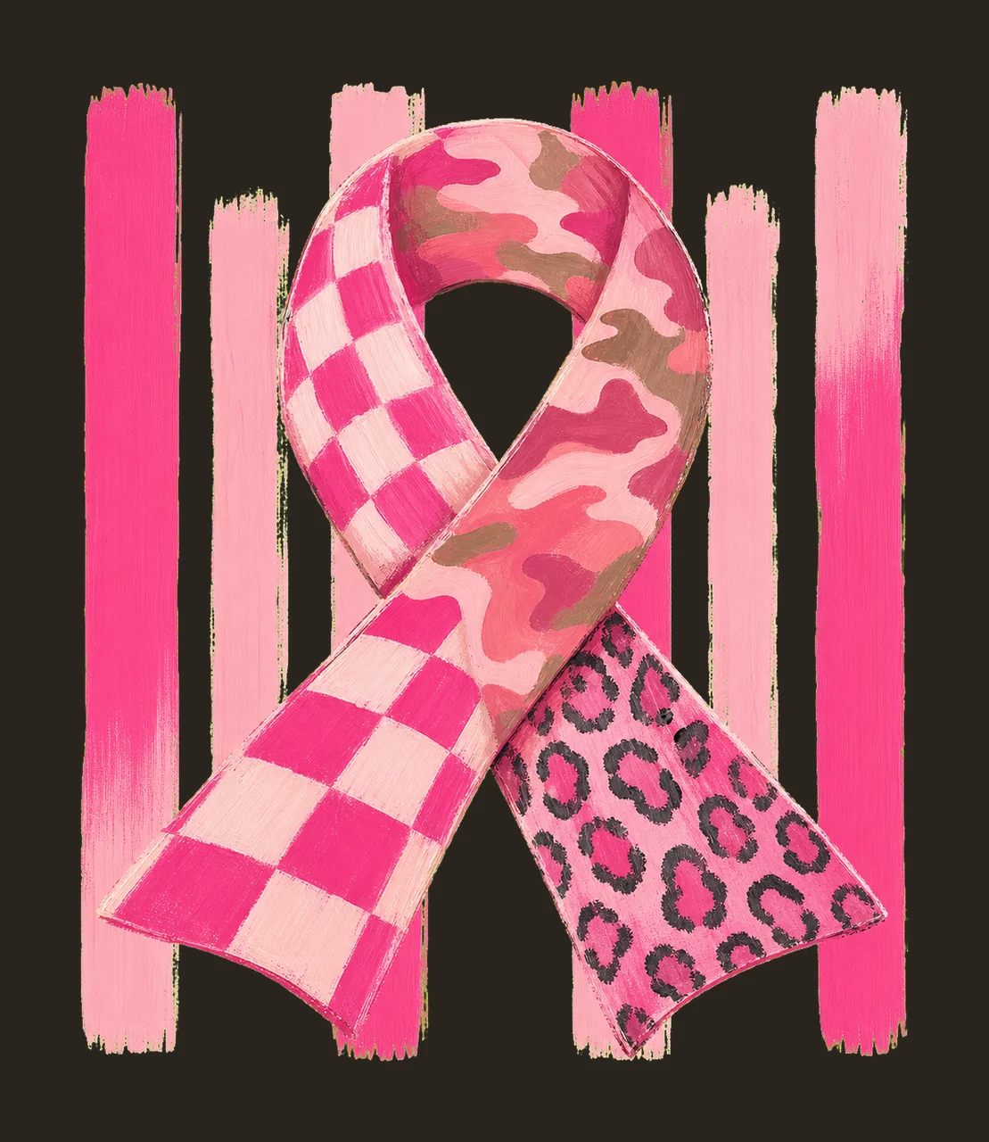 Triple Pattern Pink Awareness Ribbon sublimation Variation C contrast preview thumbnail