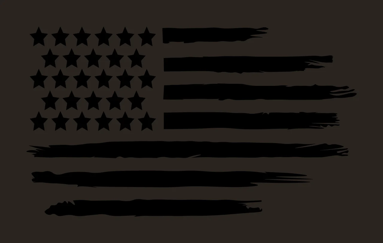 Black Flag American With Distressed Brush Stripes star stripe contrast preview thumbnail