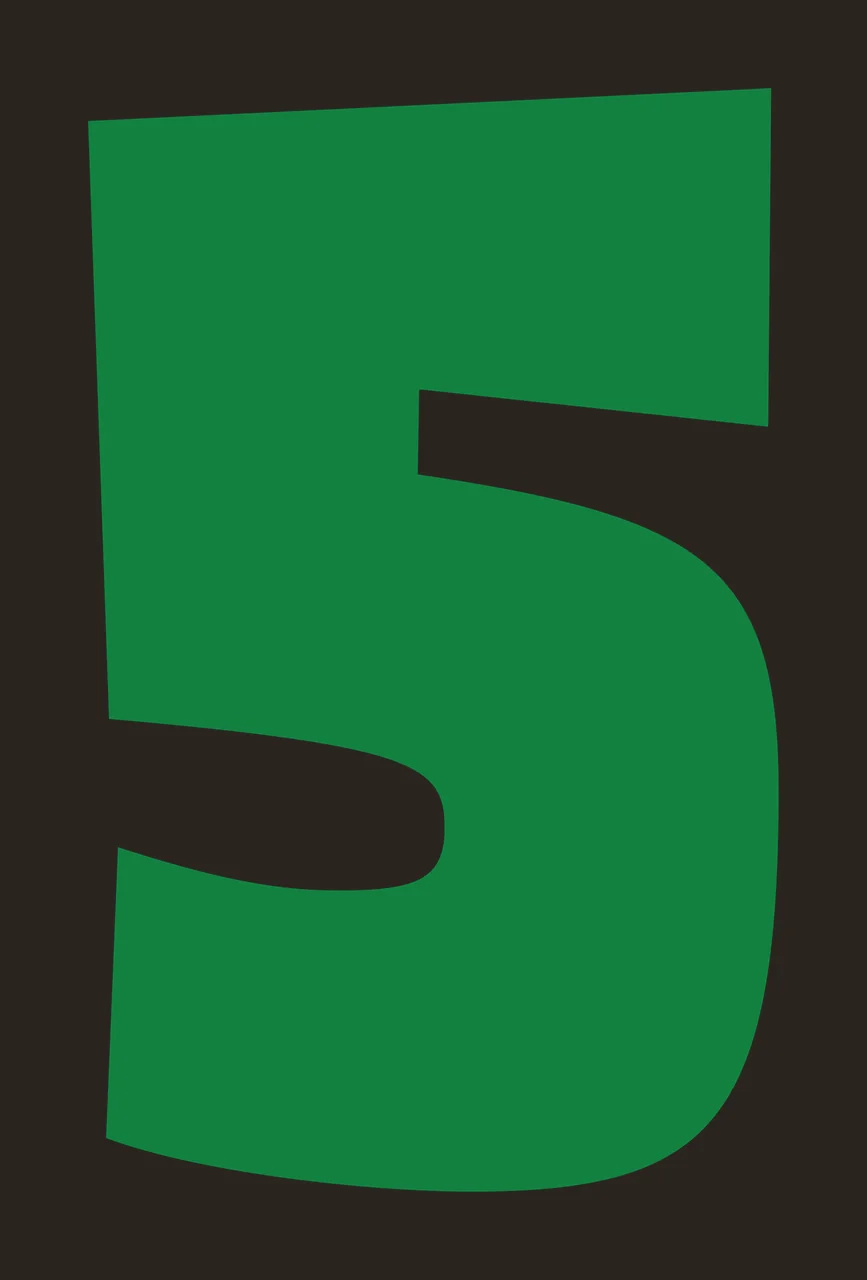 5 Bold Black Number Five Digit Centered typography minimalist contrast preview thumbnail