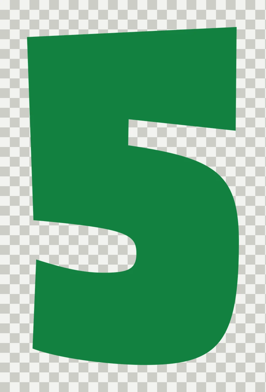 5 Bold Black Number Five Digit Centered typography minimalist transparency and detail preview thumbnail