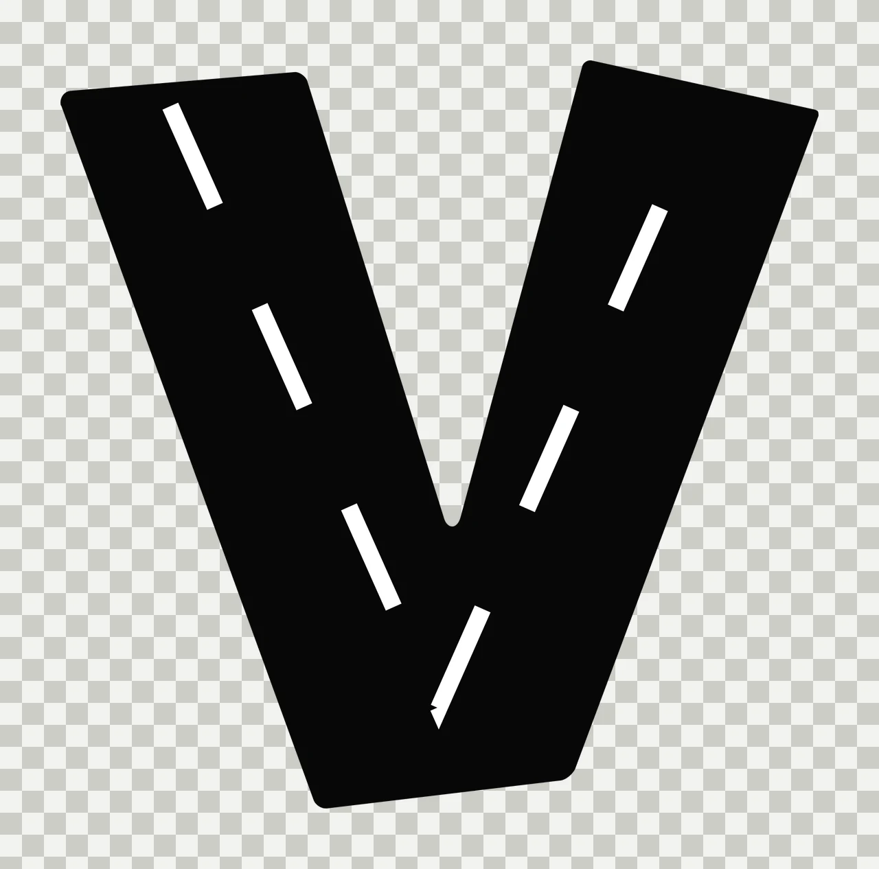 Can Glass Wrap V Letter With Dashed Lines transparency and detail preview thumbnail