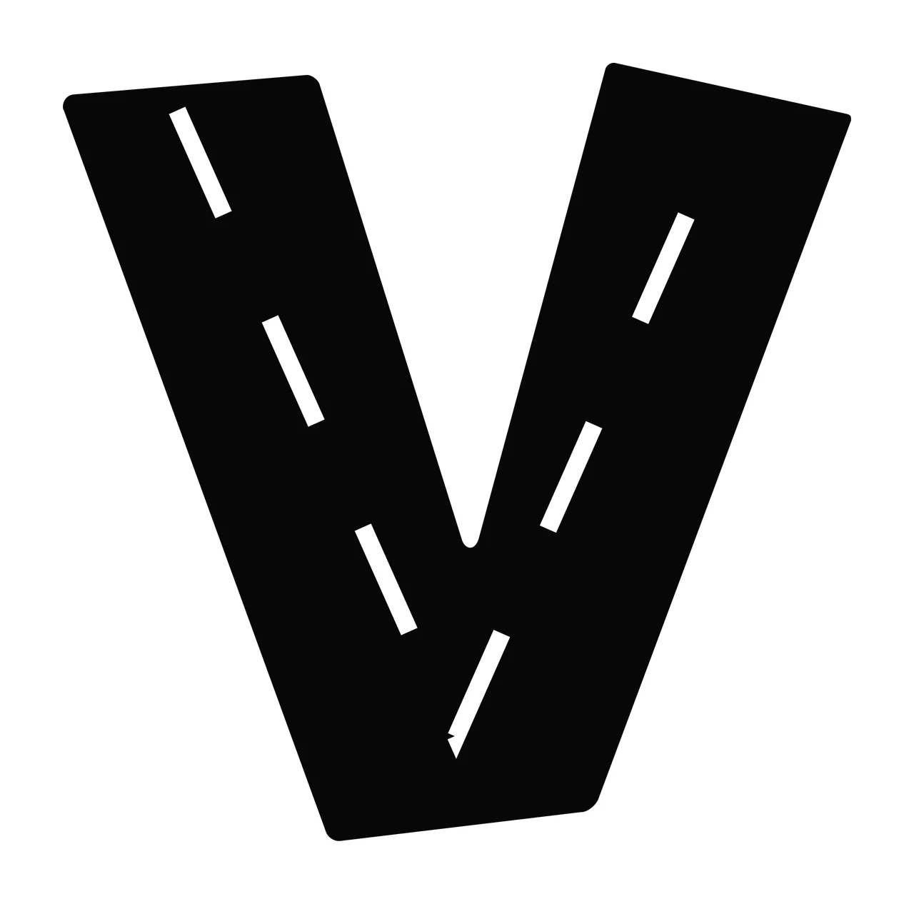 Can Glass Wrap V Letter With Dashed Lines