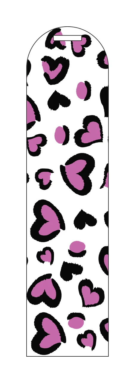 Vertical Tag With Black Heart Pattern shape silhouette graphic