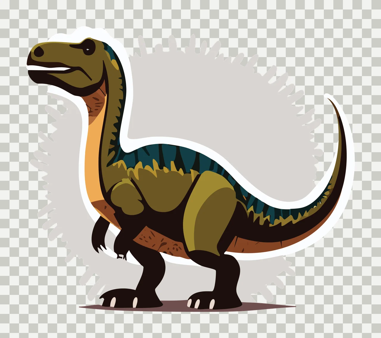 Dinosaur Silhouette With Spiky Circular Background Standing transparency and detail preview thumbnail