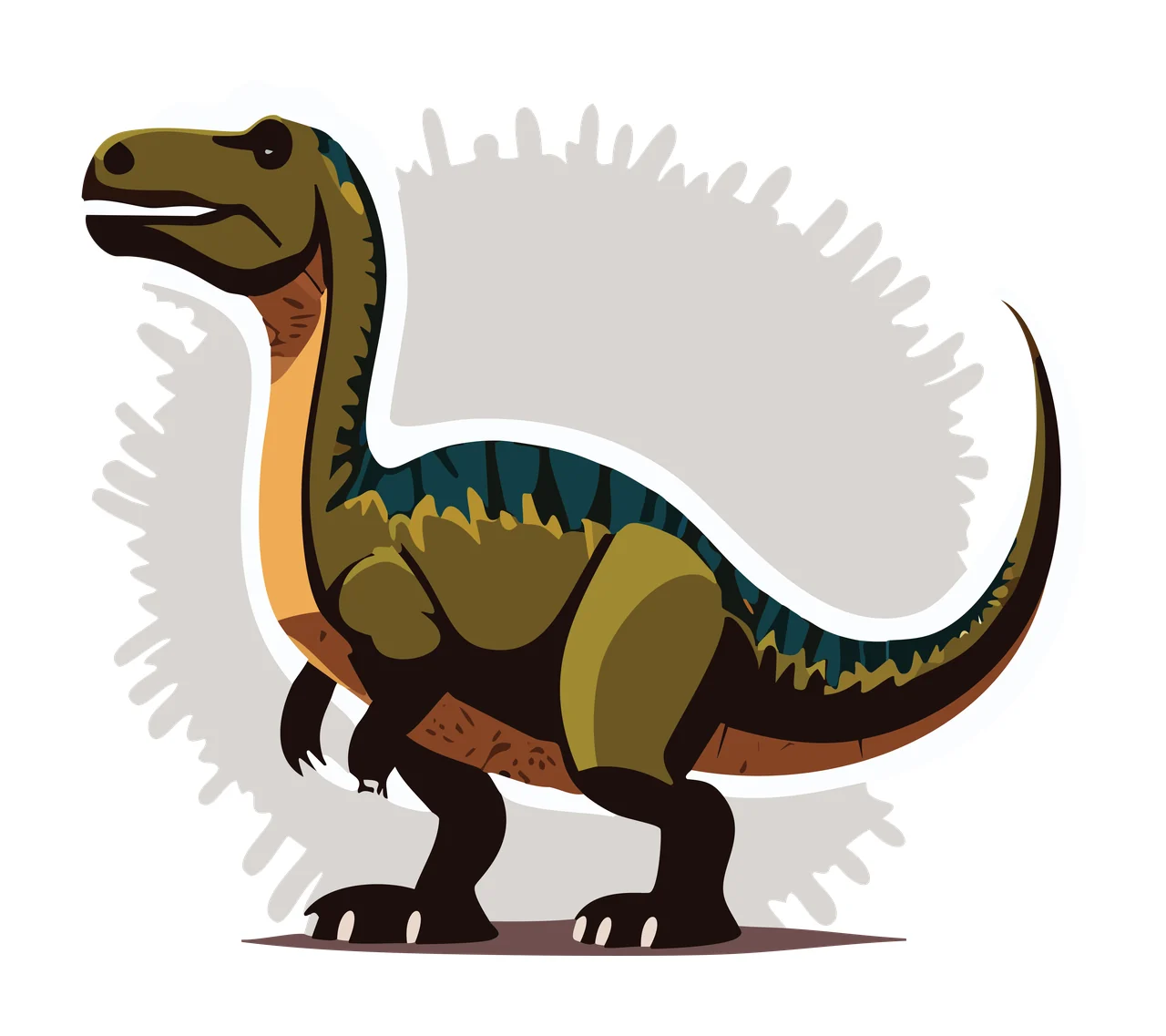 Dinosaur Silhouette With Spiky Circular Background Standing