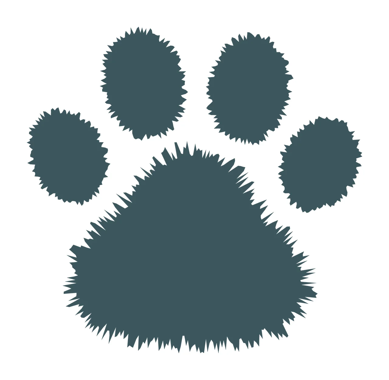 Furry Animal Paw Print Silhouette Patterning toes pad Textured
