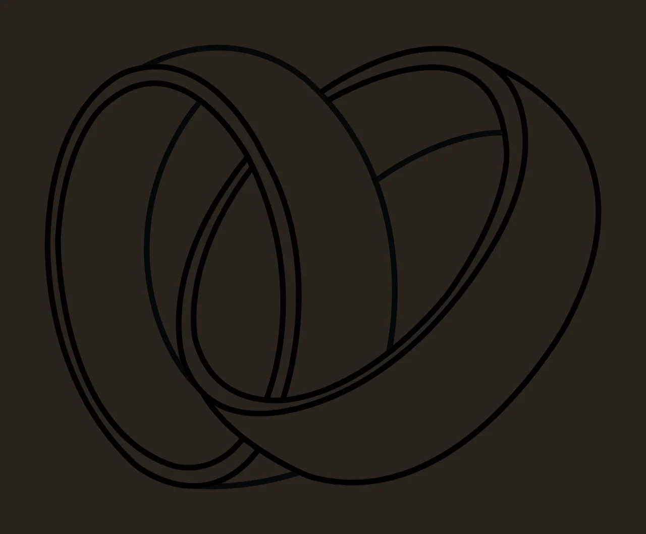 Rings With Heart Shape And In Black contrast preview thumbnail