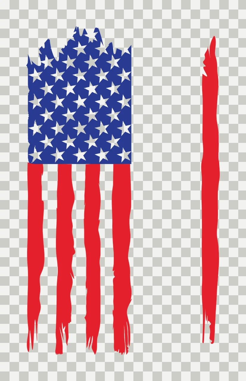 Flag Vertical Distressed Graphic With Stars And Long stripes transparency and detail preview thumbnail