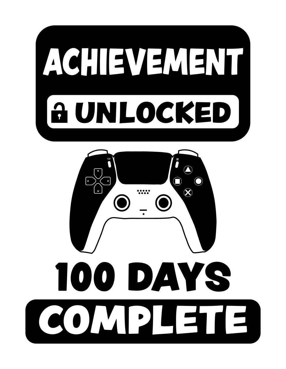 Text With Game Controller Icon lock graphic illustration black