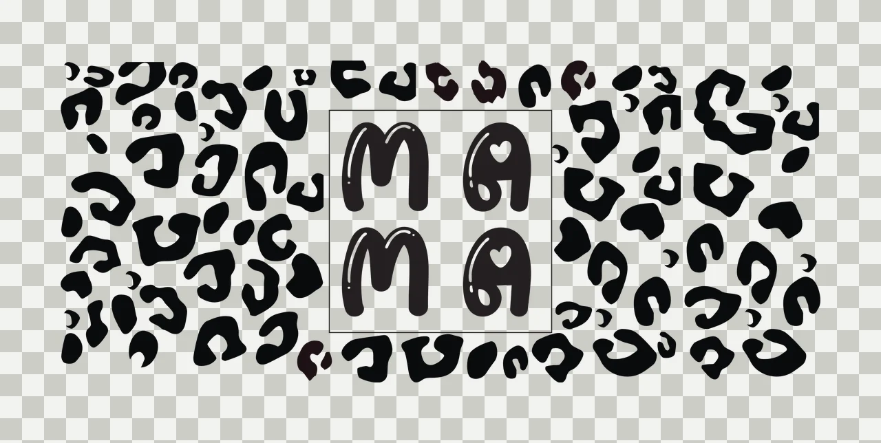 Can Glass Wrap Mama Word With Leopard Print text Over pattern transparency and detail preview thumbnail