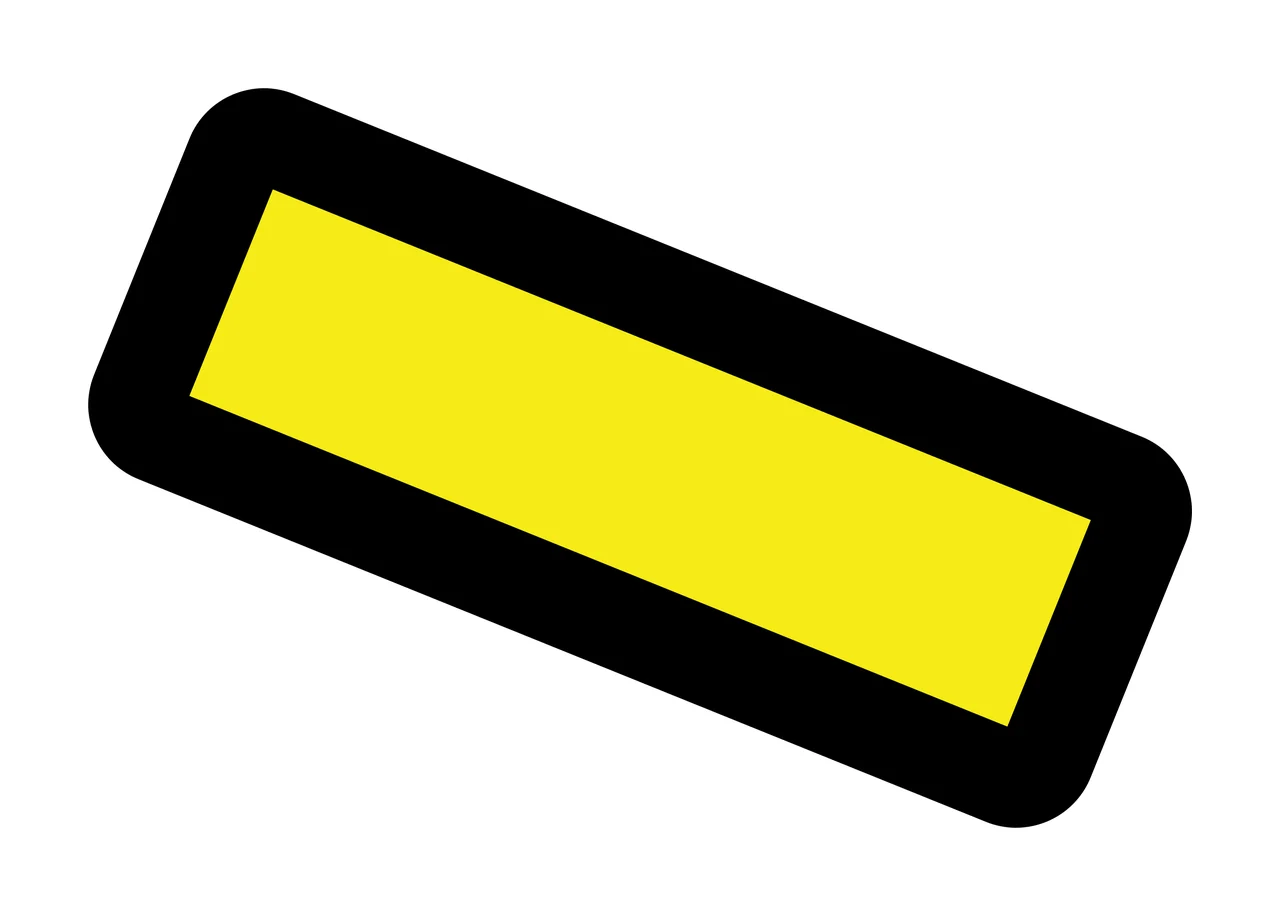 Tilted Black Rounded Rectangular Badge rectangle geometry Plain
