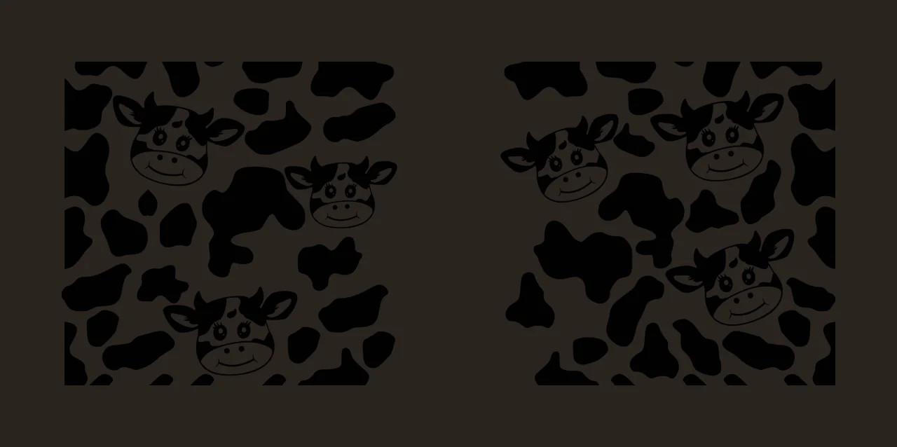 Cow Can Glass Wrap Black And White Cattle pattern repeating contrast preview thumbnail