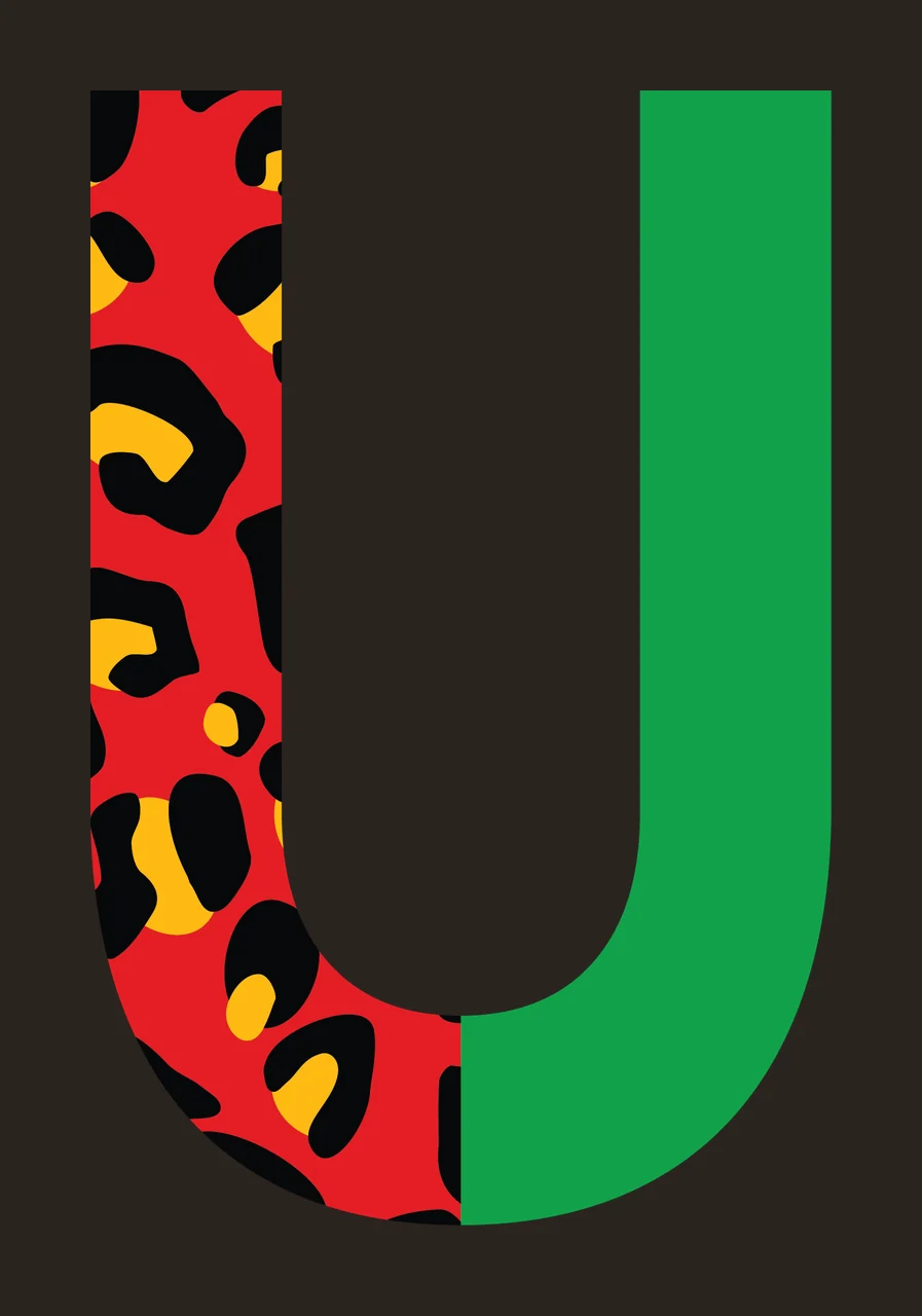 Can Glass Wrap U Letter With Animal Print contrast preview thumbnail