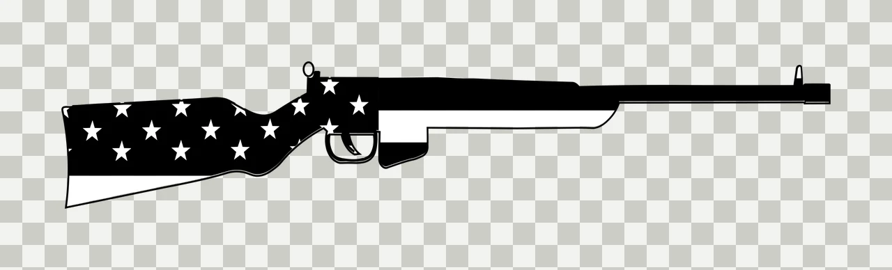 Rifle Silhouette With Star Pattern stars stock barrel black transparency and detail preview thumbnail