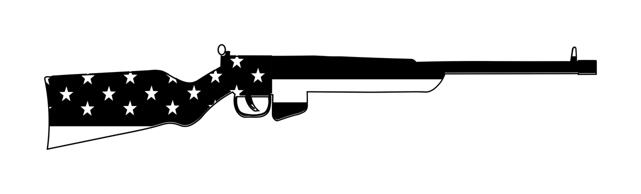 Rifle Silhouette With Star Pattern stars stock barrel black