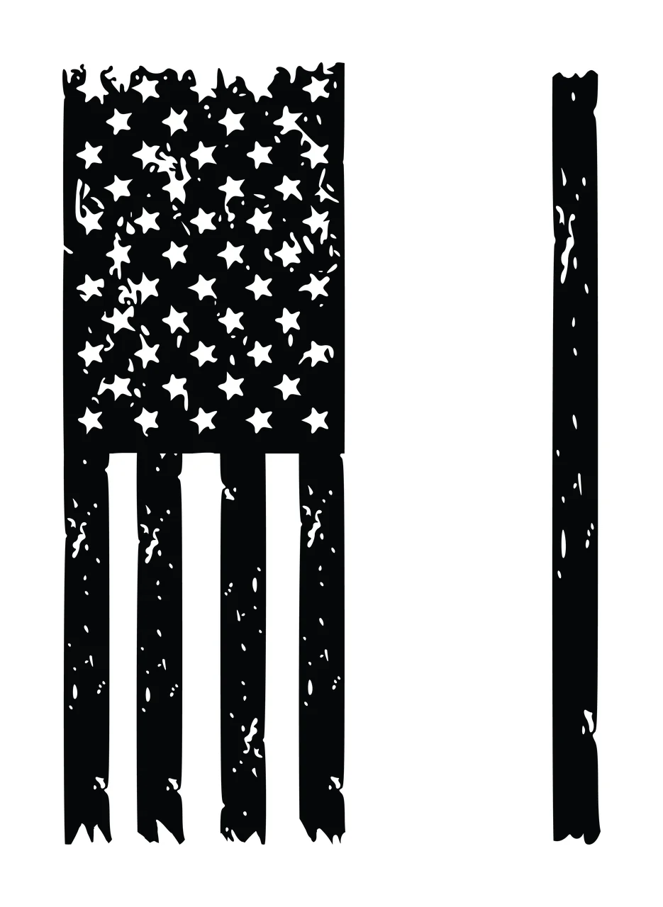 Flag Distressed Vertical Graphic With A Single Stripe Variation 2