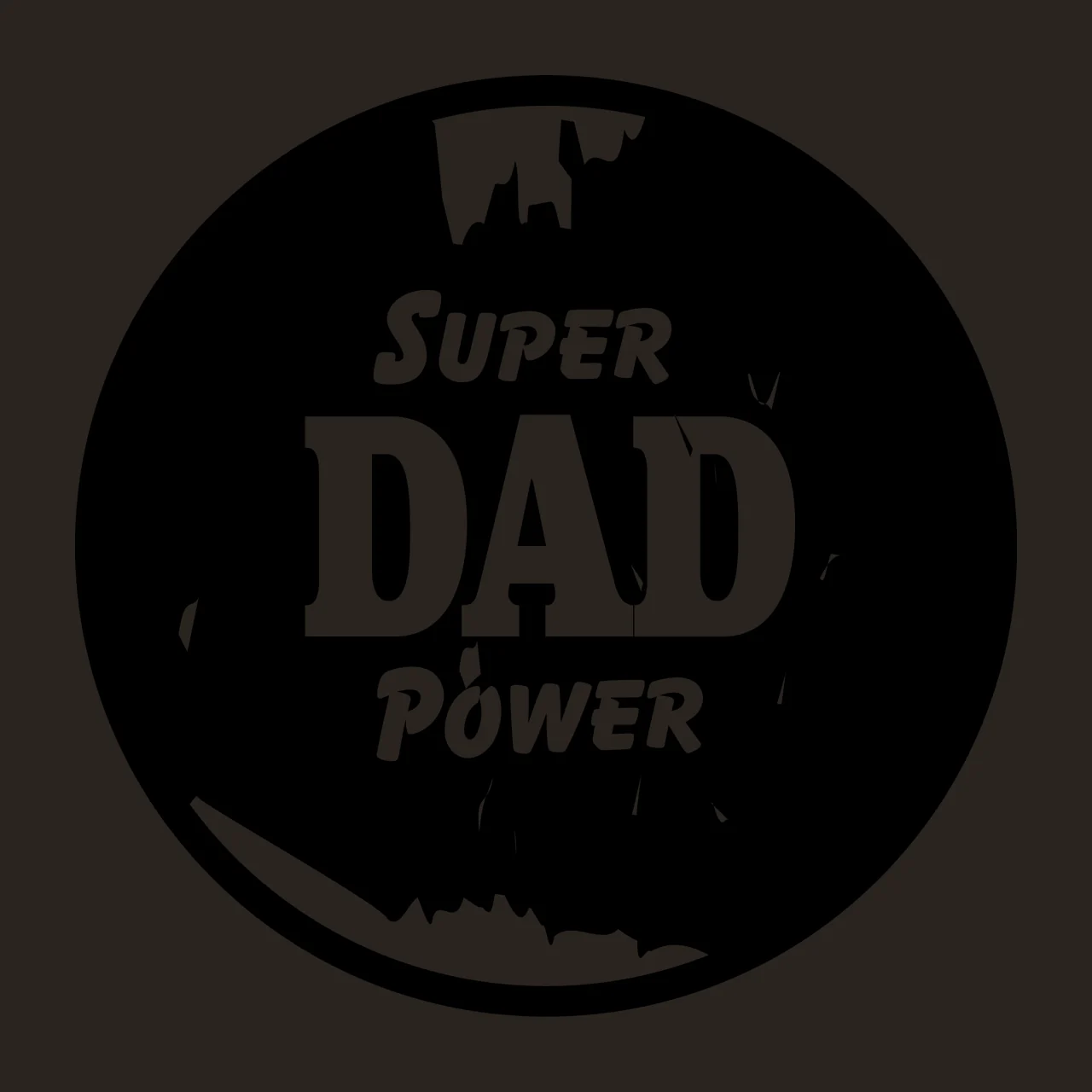 Super Dad Power Distressed Circular Emblem circle black white contrast preview thumbnail