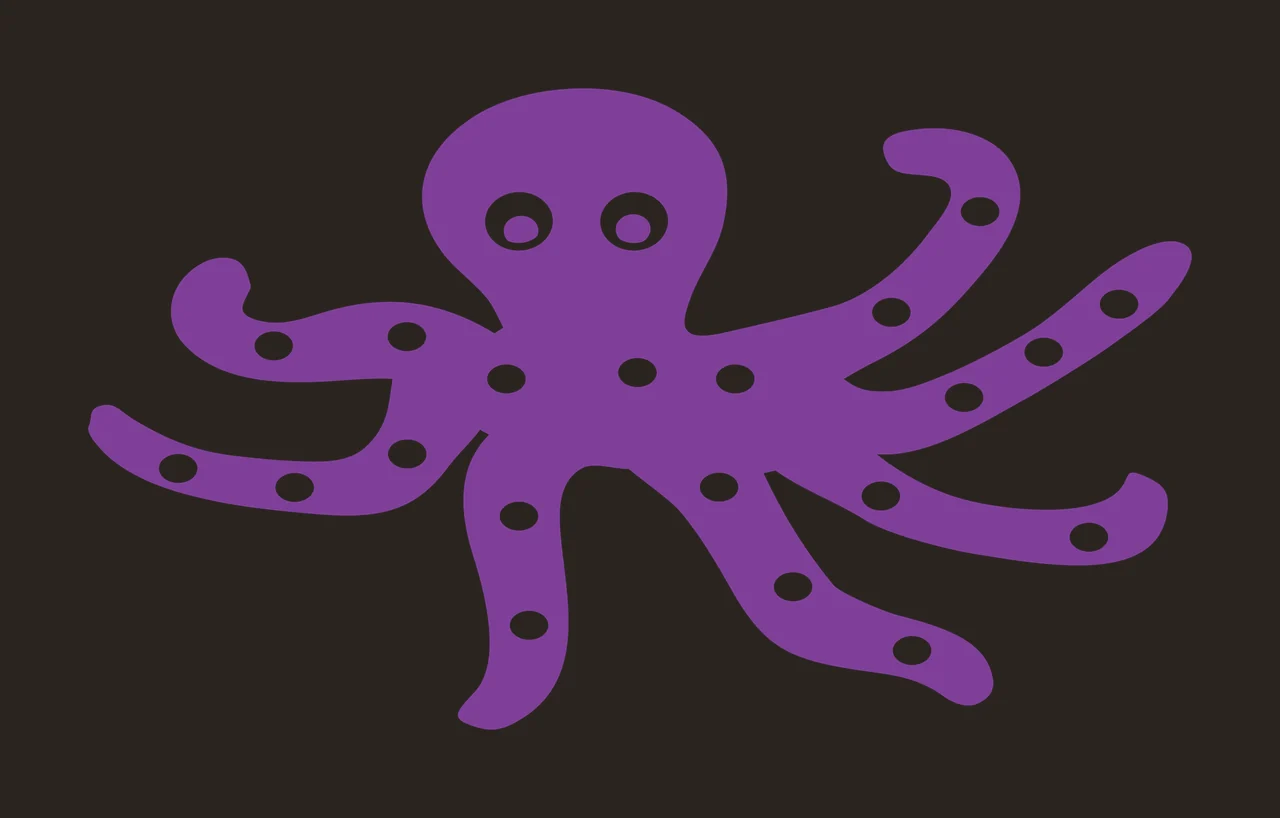 Sea Animal Polka Dot Octopus Silhouette floating eye black contrast preview thumbnail