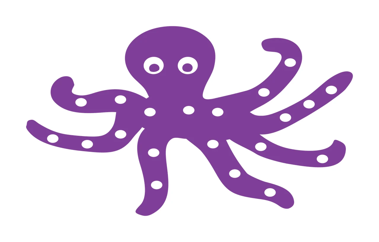 Sea Animal Polka Dot Octopus Silhouette floating eye black
