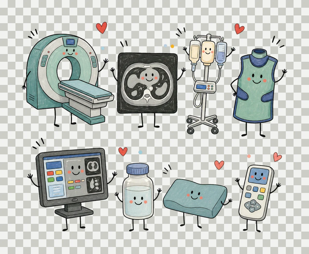 CT Scan Tech Doodle Crew Cute Radiology CAT Variation D transparency and detail preview thumbnail