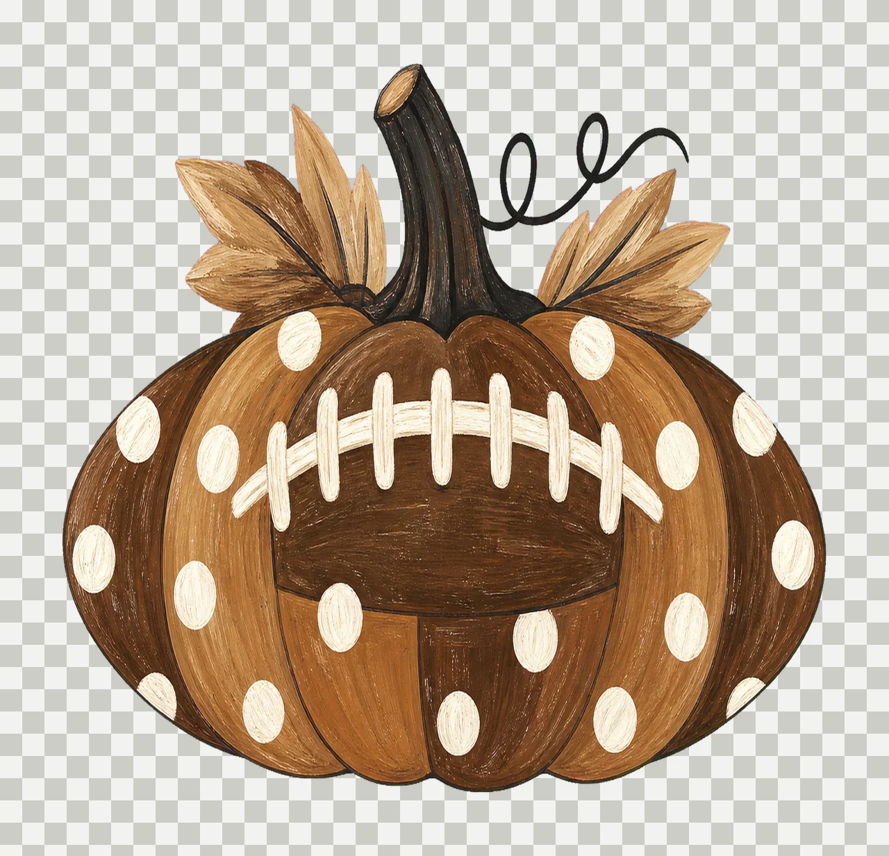 Pumpkin Football Mom Club Polka Dots sublimation Variation C transparency and detail preview thumbnail