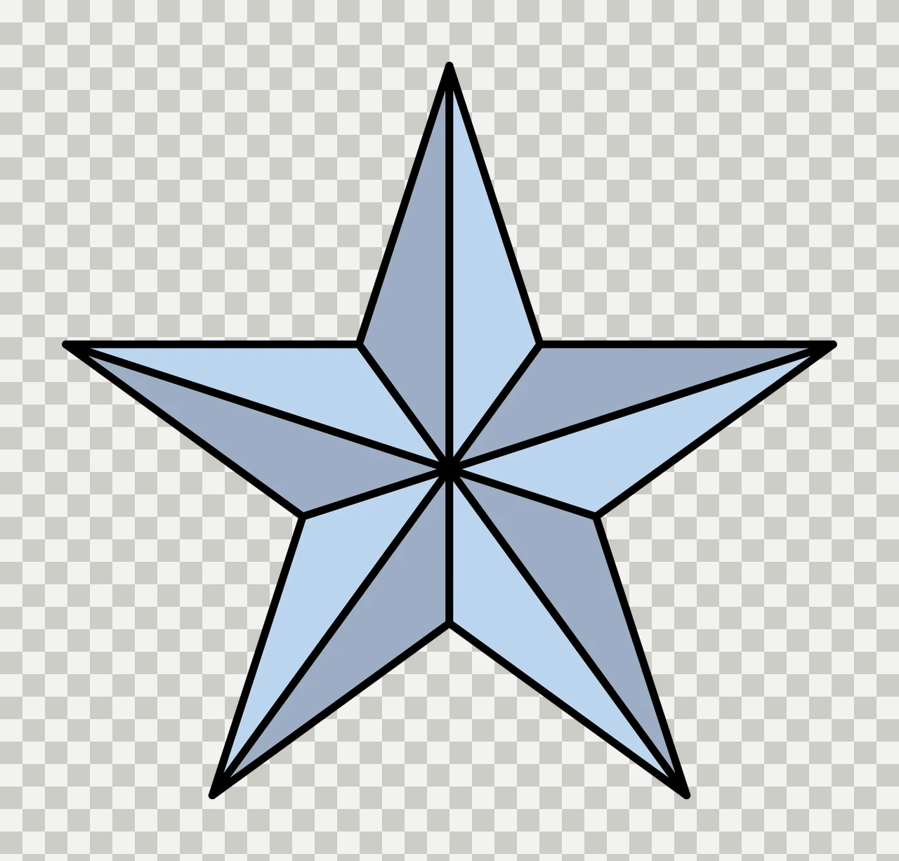 Five Point Star Black Icon points geometric shape symbol silhouette transparency and detail preview thumbnail