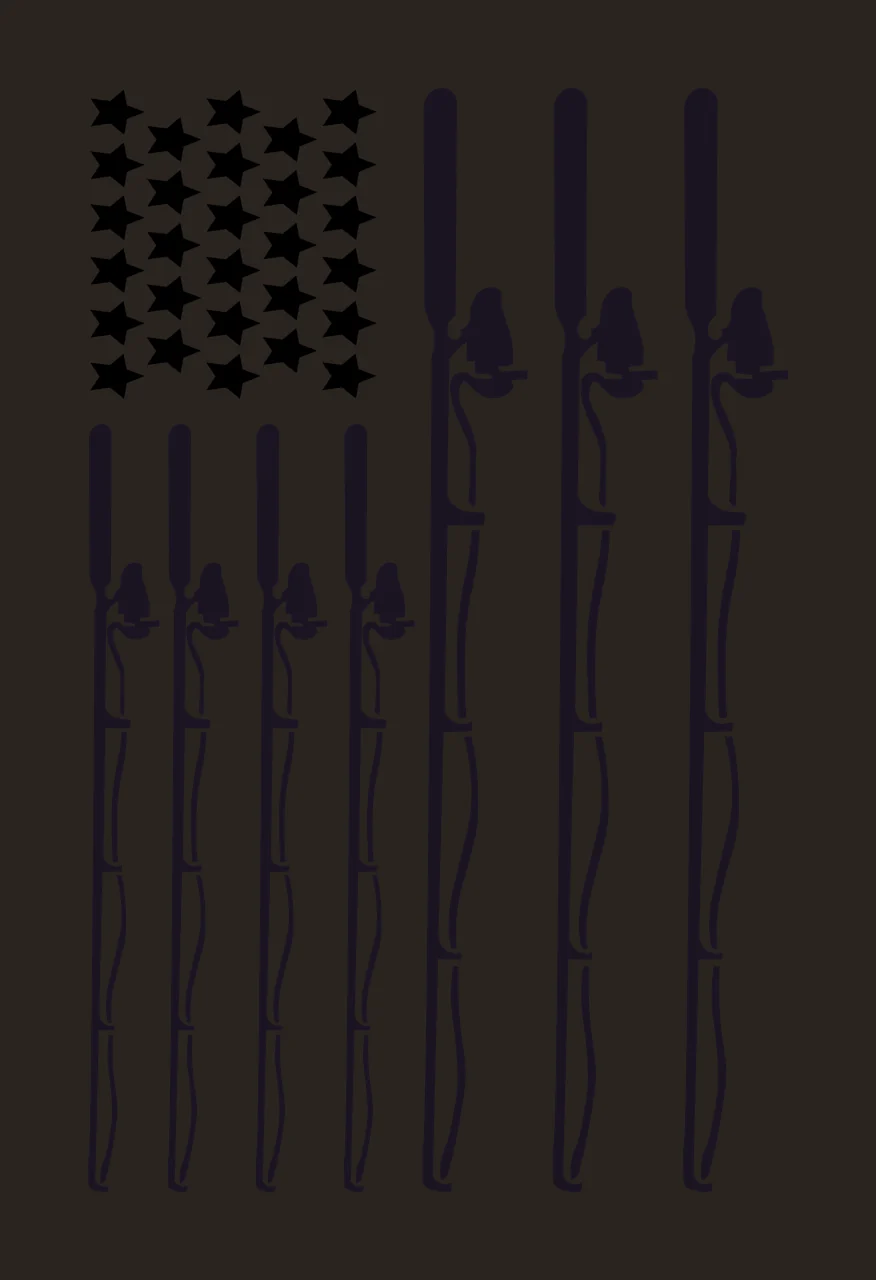 Fishing American Flag Featuring Rod Stripes stars rods black contrast preview thumbnail