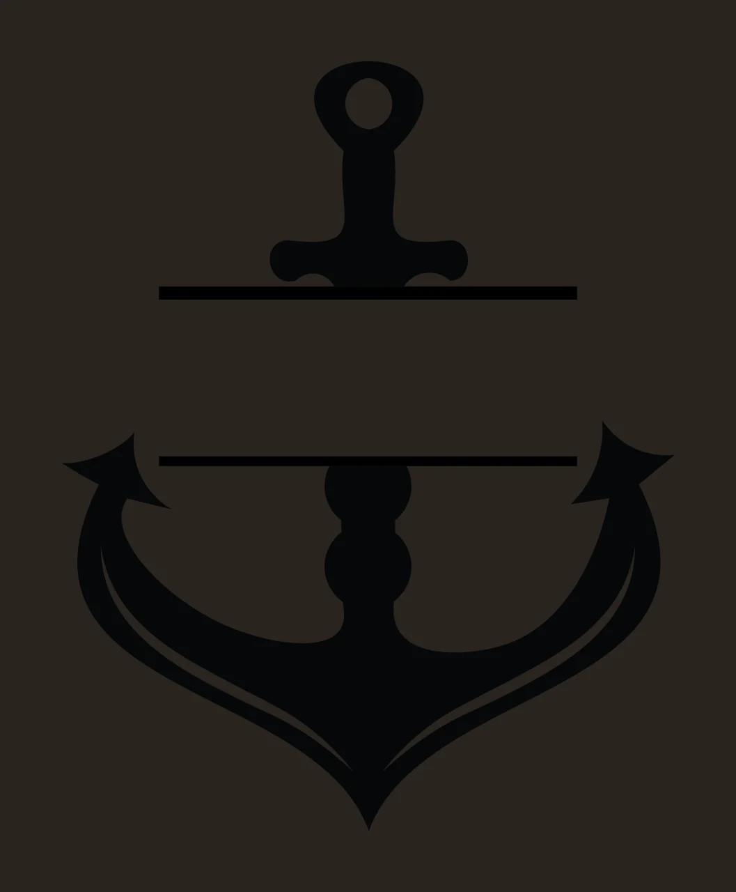 Anchor With Split And Silhouette In Black contrast preview thumbnail