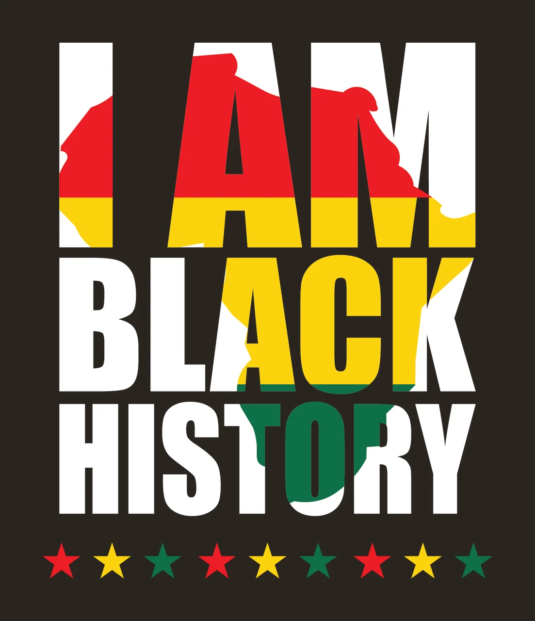 I Am Black History Quote With Stars aligned typography white contrast preview thumbnail