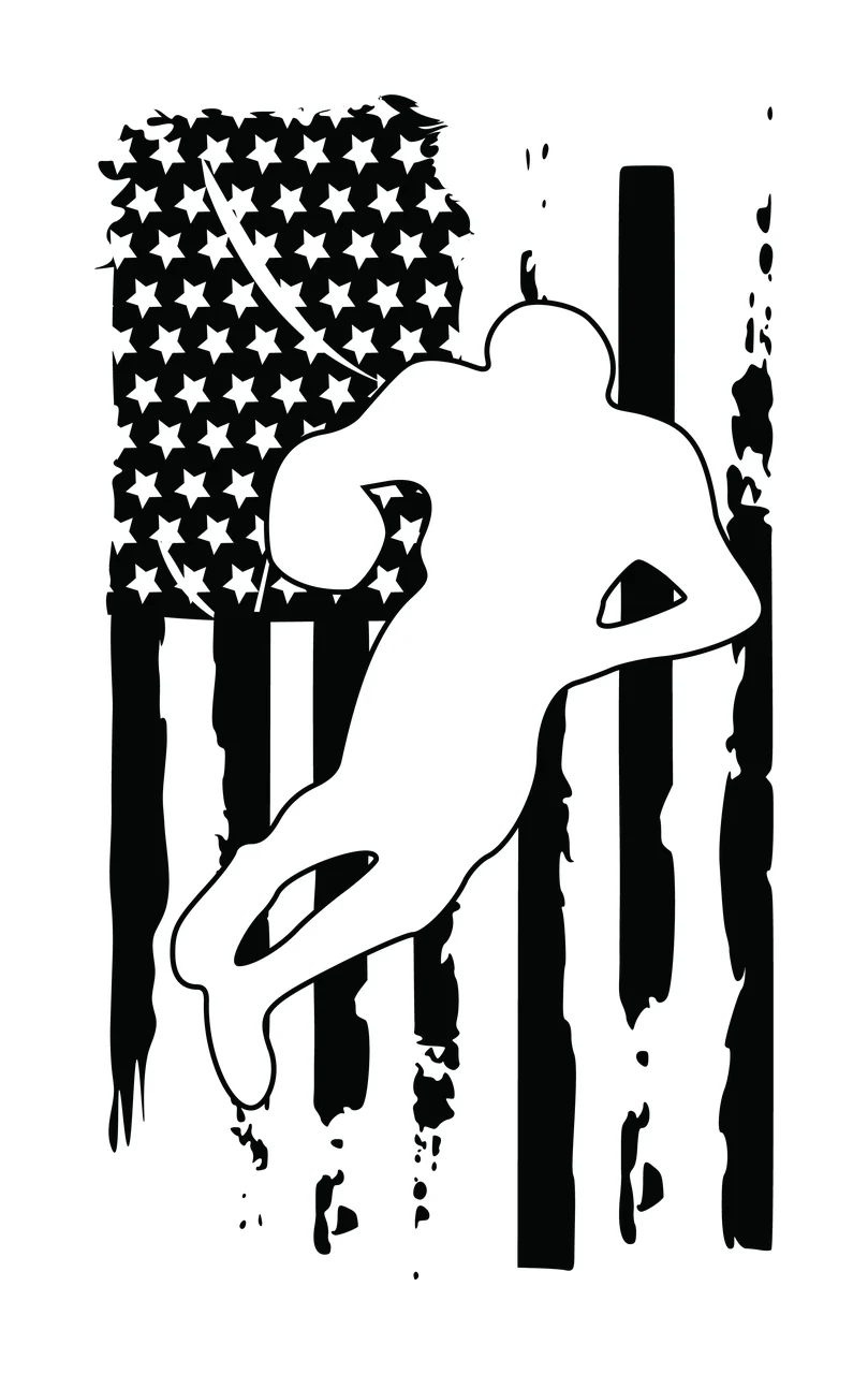 Football Flag American With Player Silhouette jumping stars