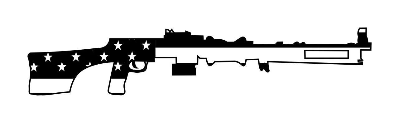 Rifle Silhouette With Star Pattern stars stock barrel Variation