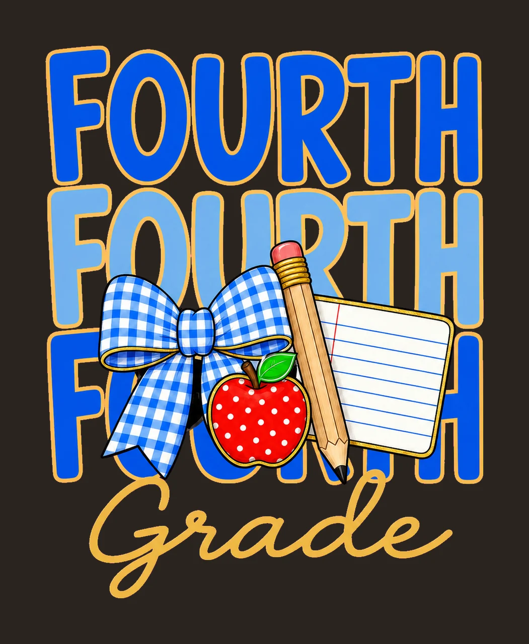 Preppy Teacher Blue Gingham Grade Series Variation F contrast preview thumbnail