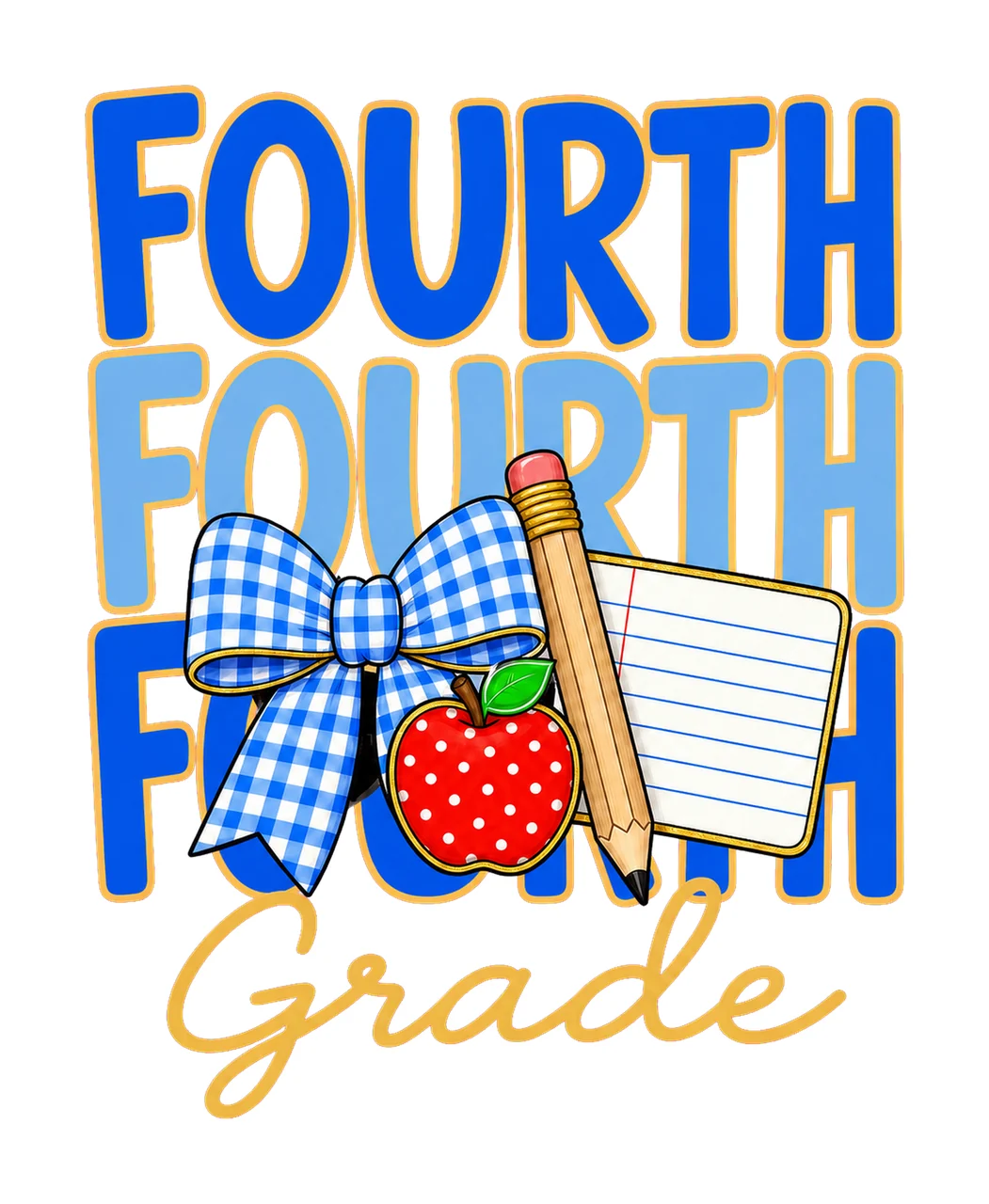 Preppy Teacher Blue Gingham Grade Series Variation F