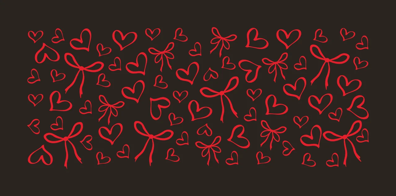 Can Glass Wrap Hearts And Ribbons Pattern Repeat bows sketch contrast preview thumbnail