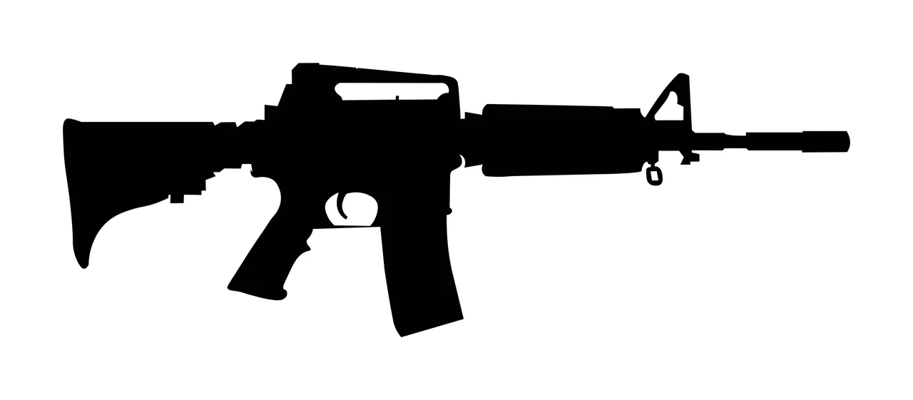 Black Silhouette Of A Rifle minimalist white weapon 1 12 F16 usa flag