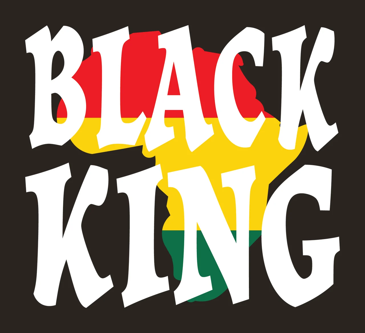 Black King Africa Silhouette Text and map layering of bold typography contrast preview thumbnail