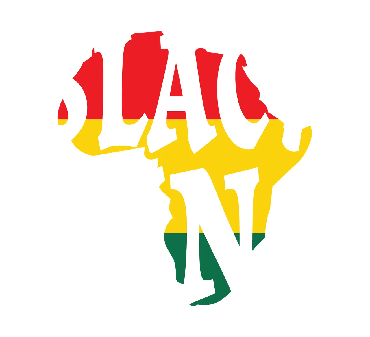 Black King Africa Silhouette Text and map layering of bold typography
