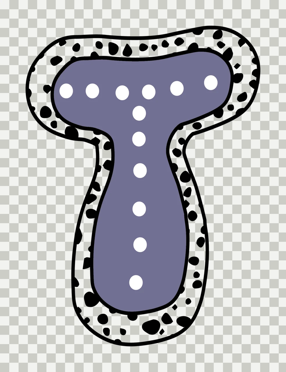 Dalmatian Dots Font Race Doodle Character 19 racing checkered flag transparency and detail preview thumbnail