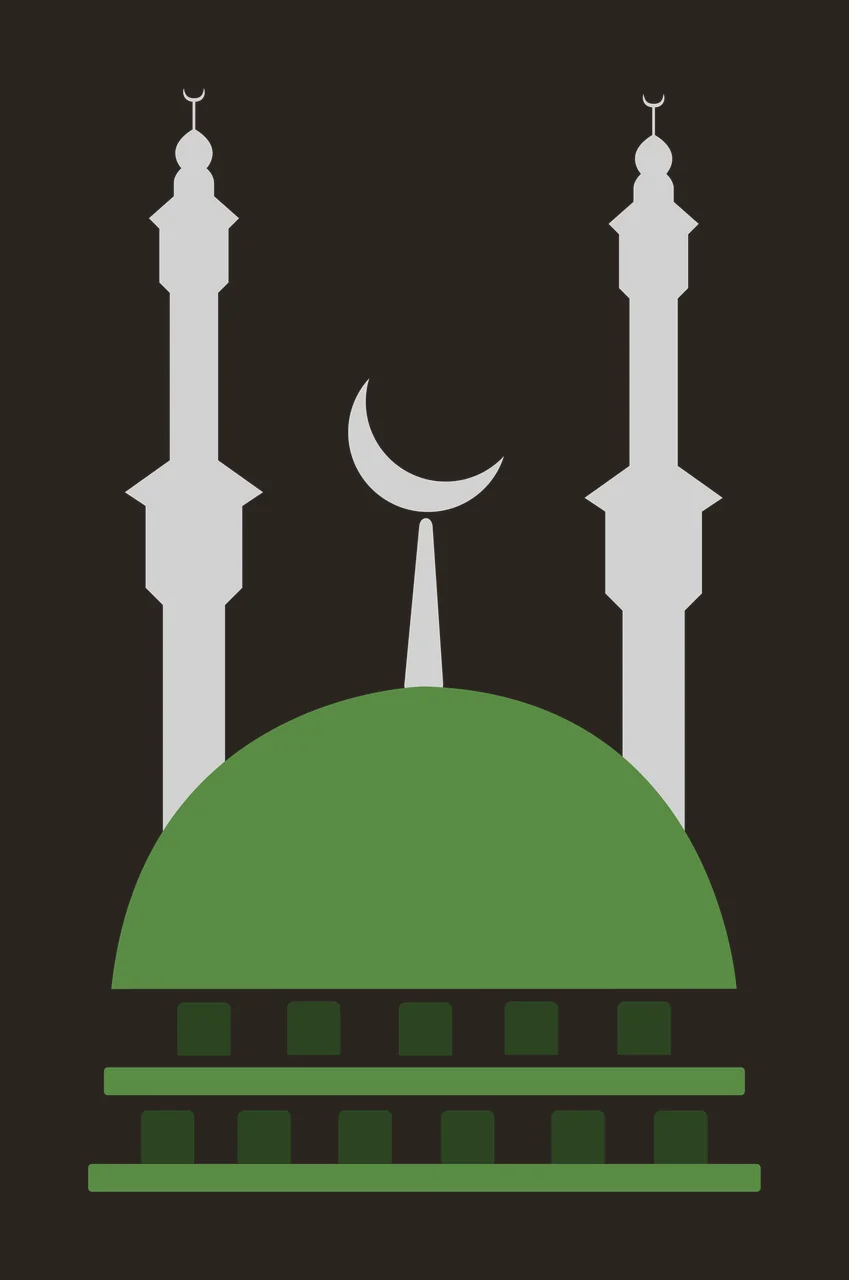 Black Mosque Silhouette With Moon Icon dome crescent pillars contrast preview thumbnail