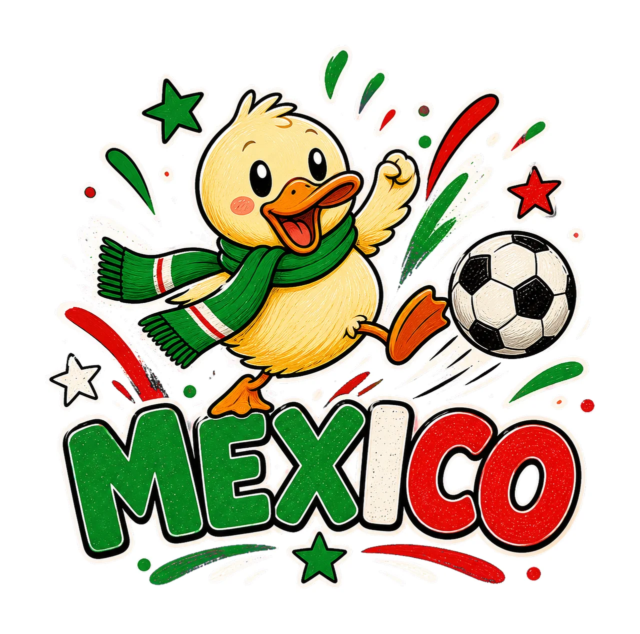 Mexico Soccer Duck Fan sublimation instant shirt Variation D