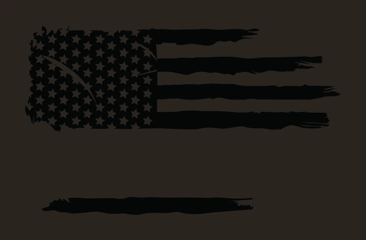 Flag Distressed Silhouette With Horizontal Stripes stars black contrast preview thumbnail