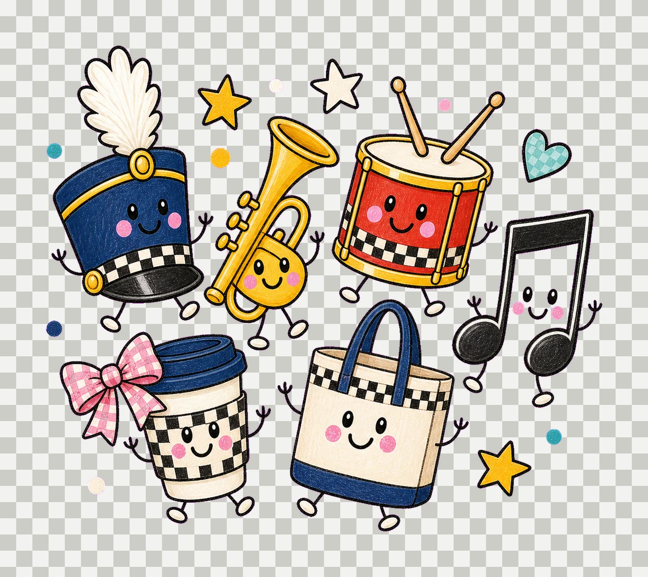 band mom 02 preppy checker sublimation instant shirt design transparency and detail preview thumbnail