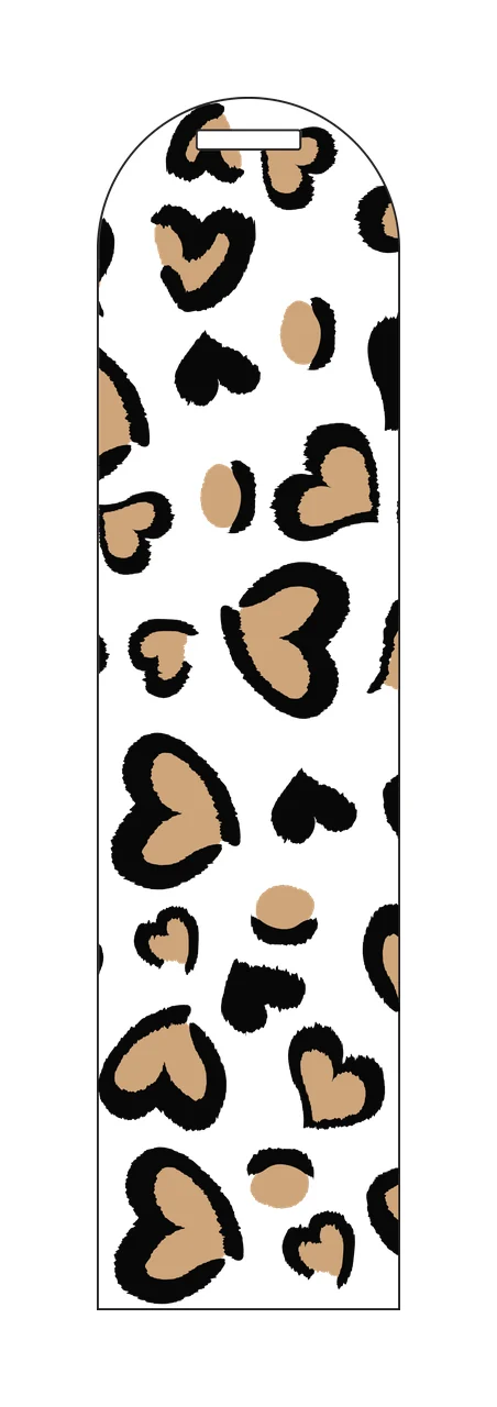 Vertical Tag Shape Featuring Heart Pattern silhouette graphic