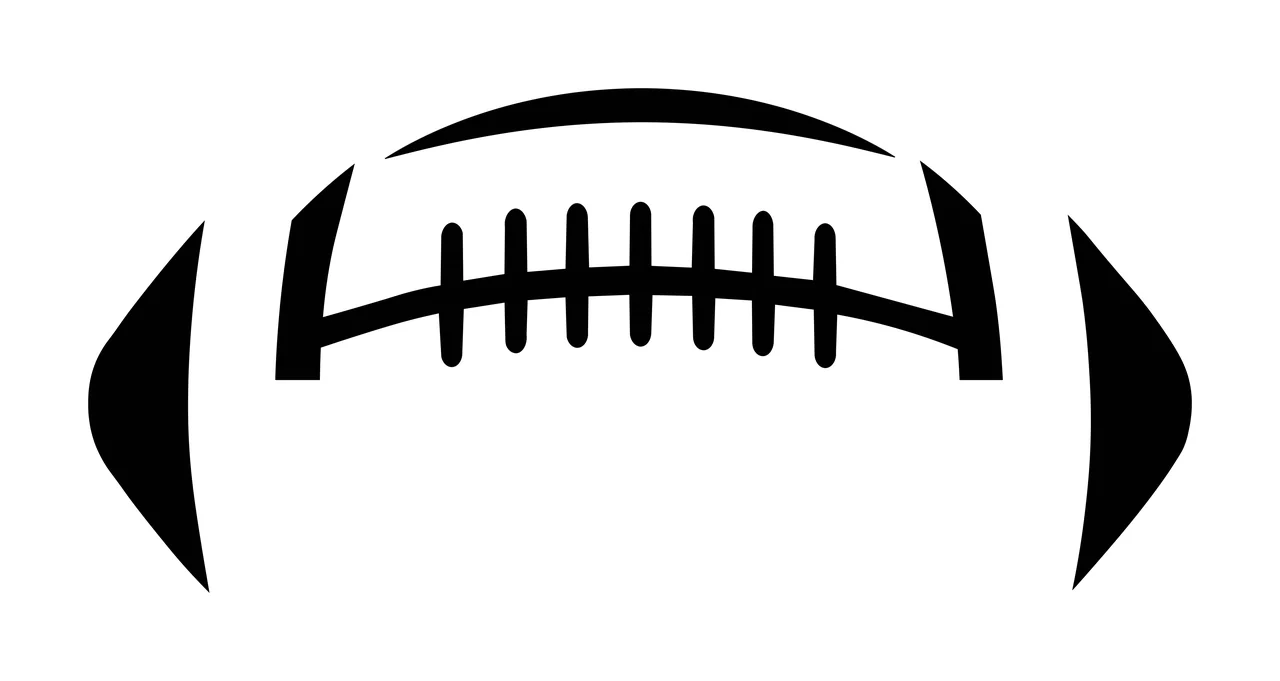 Simple Black And White Graphic Of A Football minimalist sports