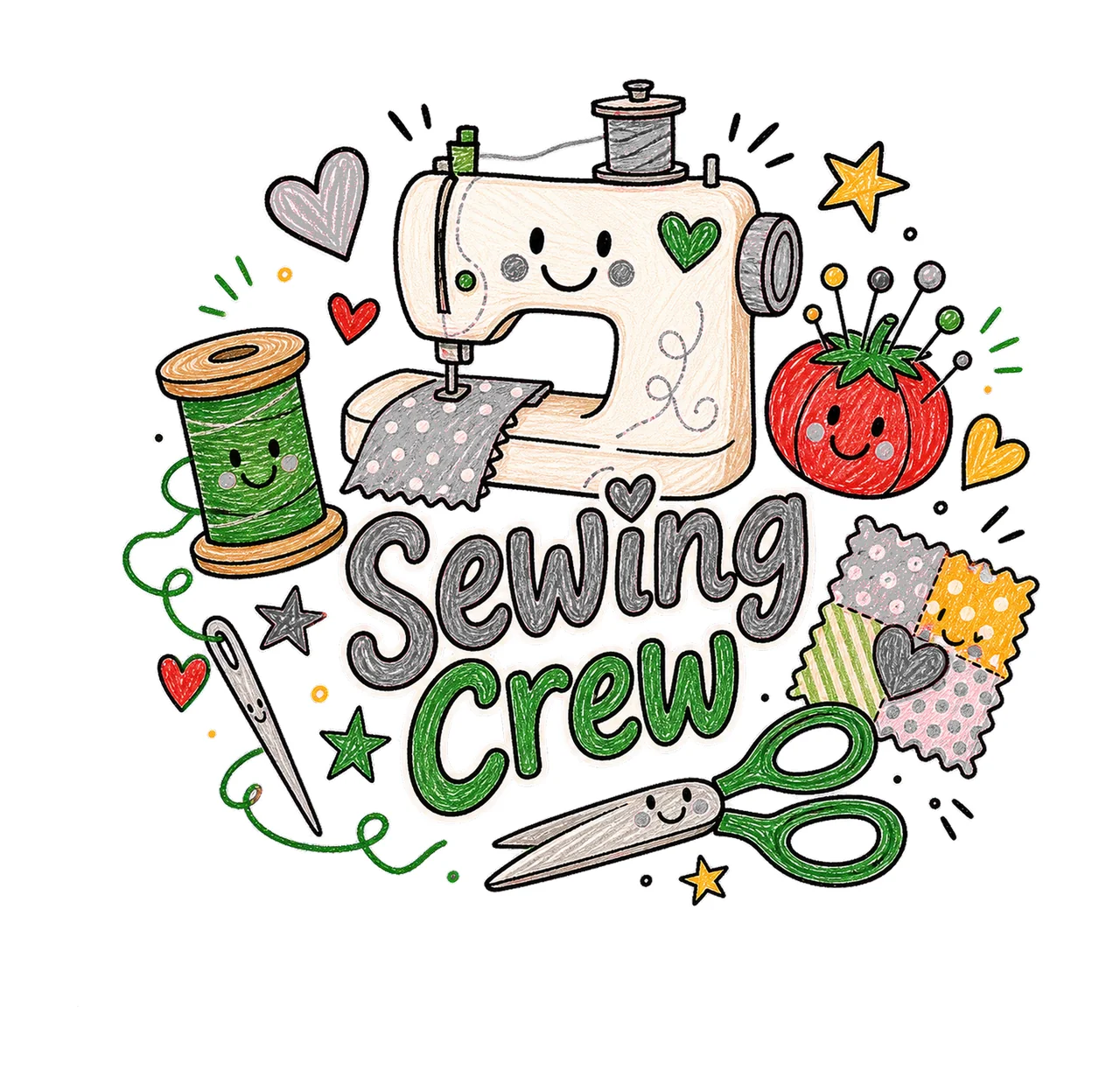 Sewing Doodle Crew sublimation instant shirt Variation B