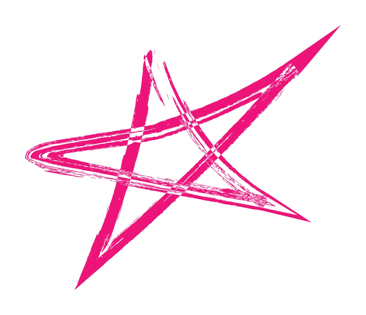 Brush Five Pointed Star Stroke draw shape rough sketch black