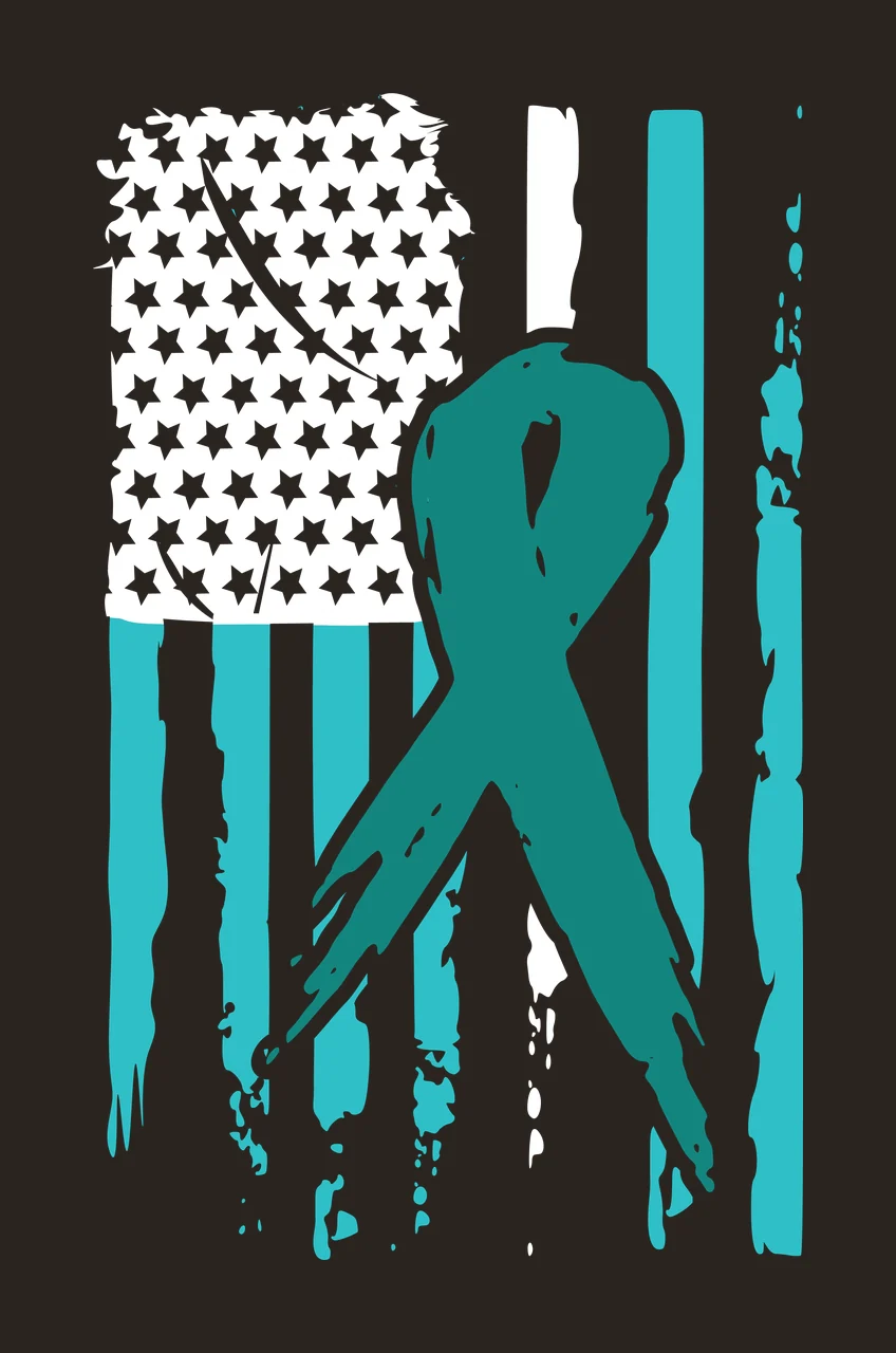 American Flag With Distressed Awareness Ribbon incorporating contrast preview thumbnail