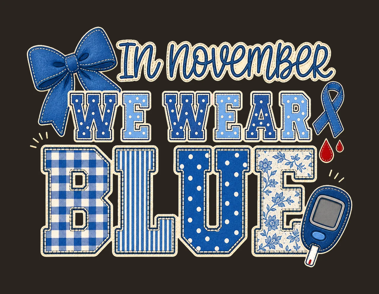 In November We Wear Blue Diabetes Awareness Variation B contrast preview thumbnail