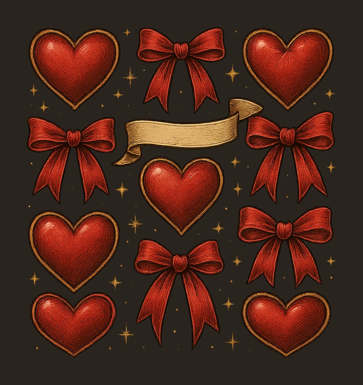 Coquette Valentine Heart Bow Design Valentines Day Girls contrast preview thumbnail